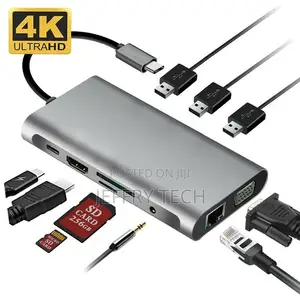 USB HUB Dock Station Type C Adapter USB 3.0 4K HDMI 12 in 1