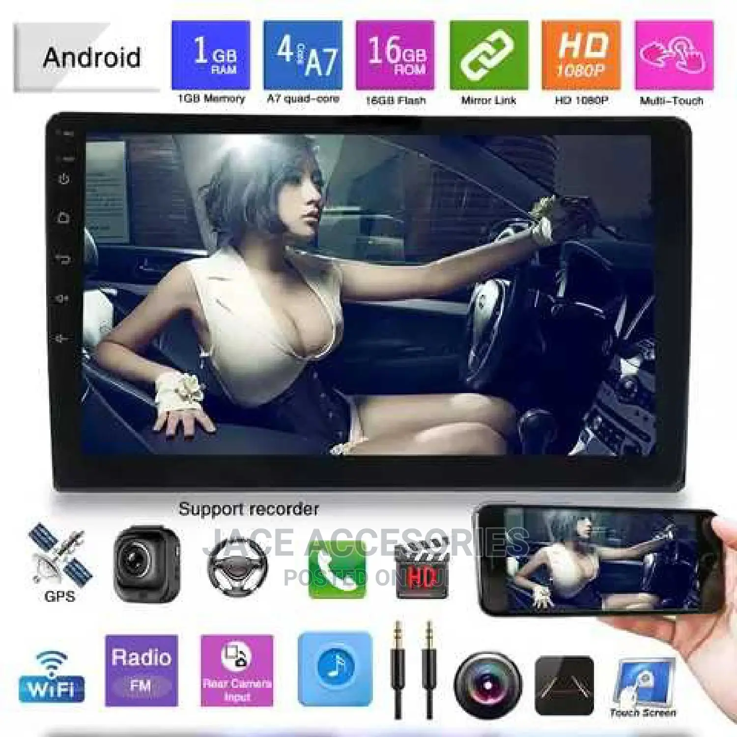 9' Android Radio Universal Free Rear Camera