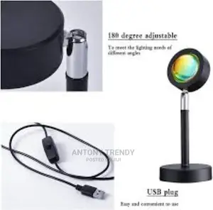 READY STOCK Sunset Projector Lamp Rainbow Led Night Light Su