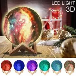 Rechargeable 3D GALAXY Moon 16 Colors RGB Changing Lamp With