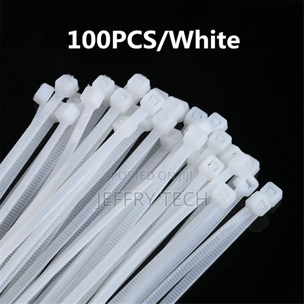 100pcs 2.5x150mm Pack White Nylon Plastic Locking Cable Ties