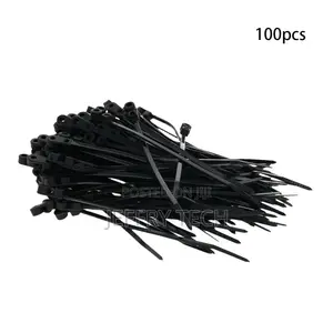 100pcs Black Cable Ties Self Locking Fixed Zip Wire Fasten W