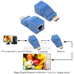 2pcs HDMI Extender to RJ45 Over Cat-5e/6 Network Ethernet Ad
