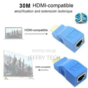 2pcs HDMI Extender to RJ45 Over Cat-5e/6 Network Ethernet Ad