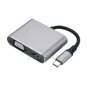 4-In-1 Hub Type-C to HD VGA Adapter USB Type-C Multiport Con