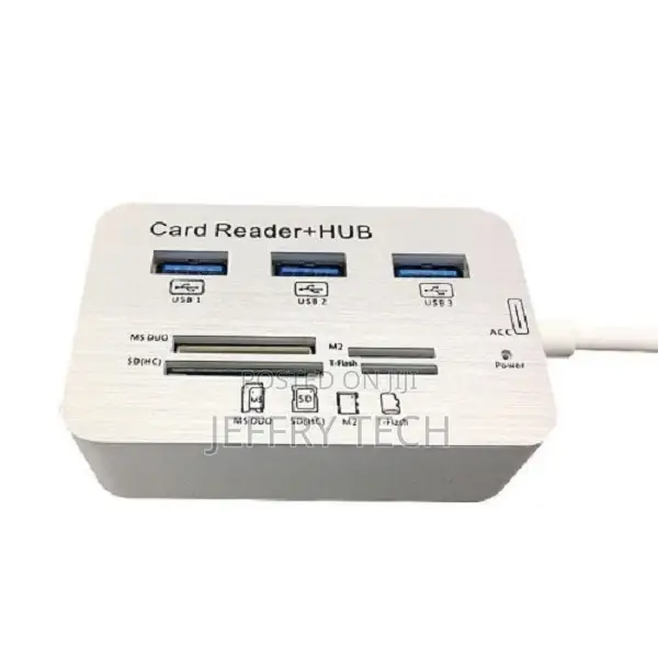 Multi Purpose Card Reader With 3 Usb 3.0 Ports Hub + 4 Slot