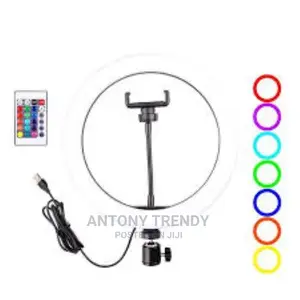 13 Inch RGB Ring Light 10 Color Modes With Stand Phone Holde