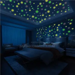 Glow In The Dark Luminous Snow Flakes Wall Stickers - White