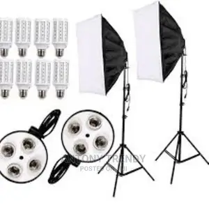 Photocame Softbox + 4 Socket E27 Lamp Bulb Head