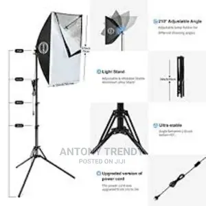 Photography Rectangle Softbox Lighting Kit: (2) 4 Socket E2