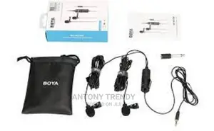 Boya by-M1dm Dual-Head Lavalier Microphone Lapel Clip-on Mic