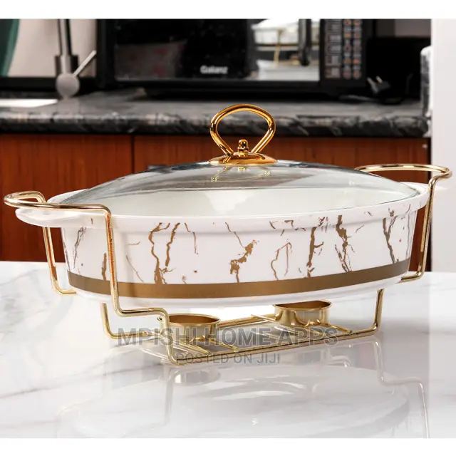3pcs Ceramic Food Warmer Oval