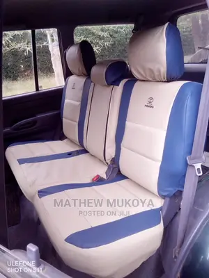 Blue and Cream Car Seat Covers