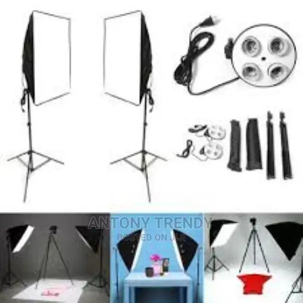 Photography Octagonal Softbox Lighting Kit: (2) 4 Socket E2