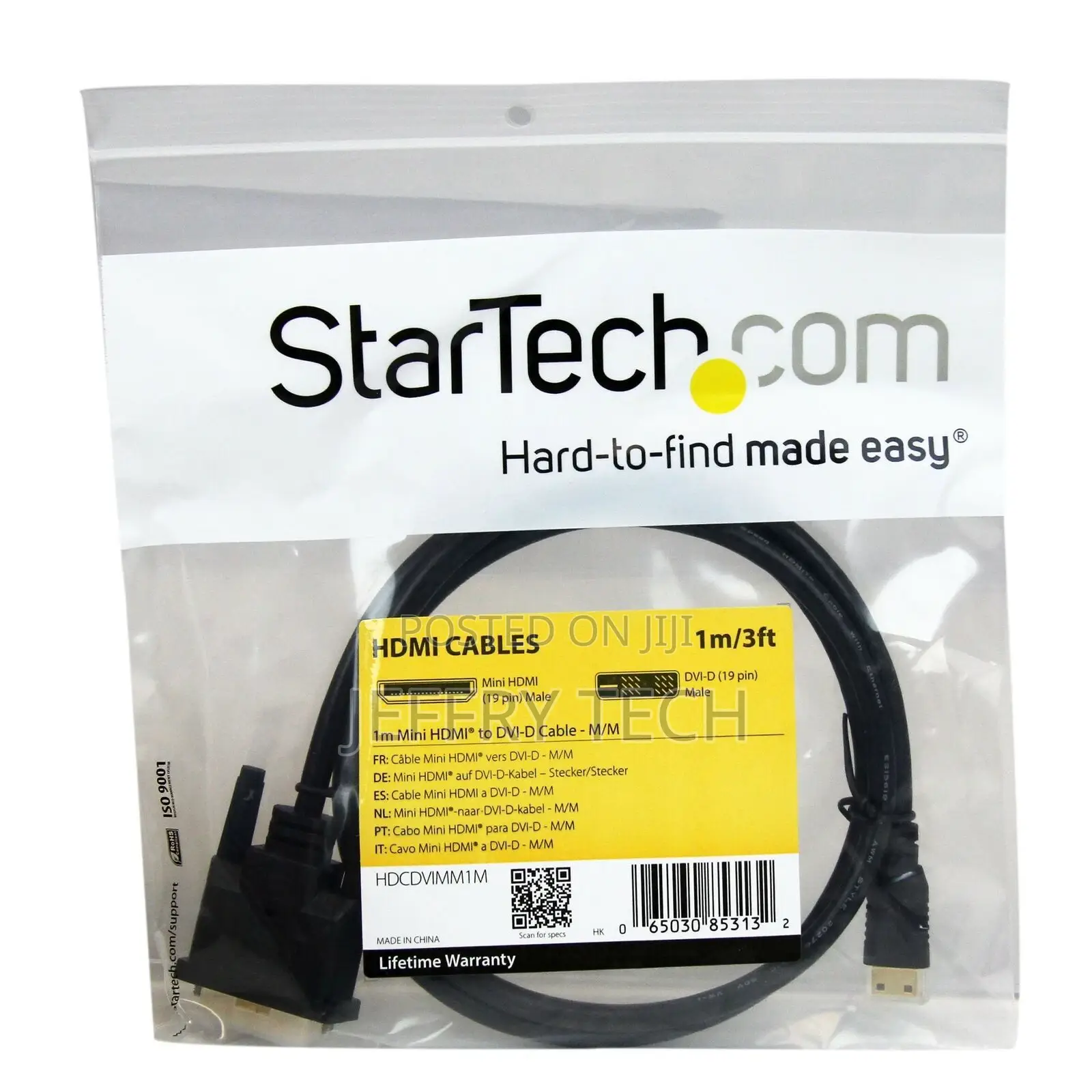 Startech 1m Male to Male Mini HDMI to DVI-D Cable, Black 3 F