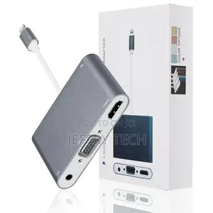 3 in 1 Apple 8-Pin to HDMI VGA Audio 3.5mm Digital AV Adapte