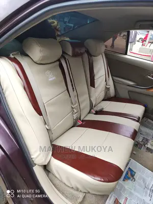 Beige / Maroon Interior Car Seat Covers.