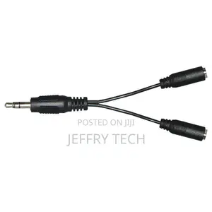 2-Way 3.5mm Headset Headphone Jack Audio Y Splitter Cable Ad
