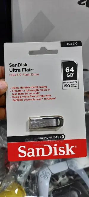 64gb Ultra Flair 150m/S Sandisk Metallic USB Drive.