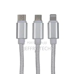 USB 2.0 to Micro USB + Type C + Lightning Cable Sync