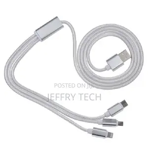 USB 2.0 to Micro USB + Type C + Lightning Cable Sync