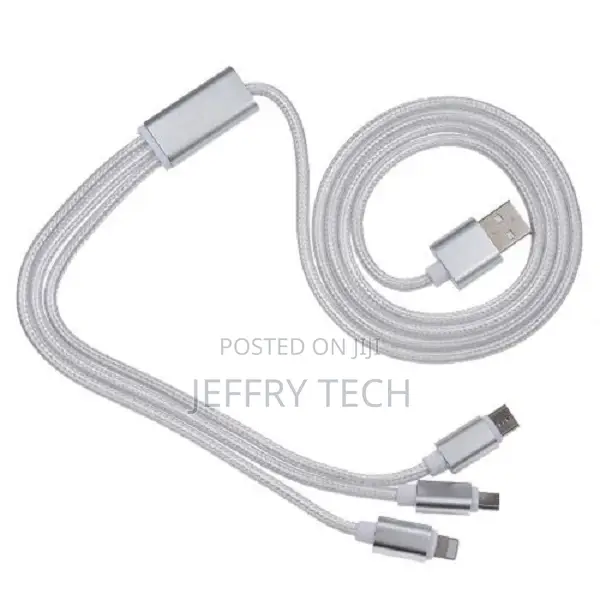 USB 2.0 to Micro USB + Type C + Lightning Cable Sync