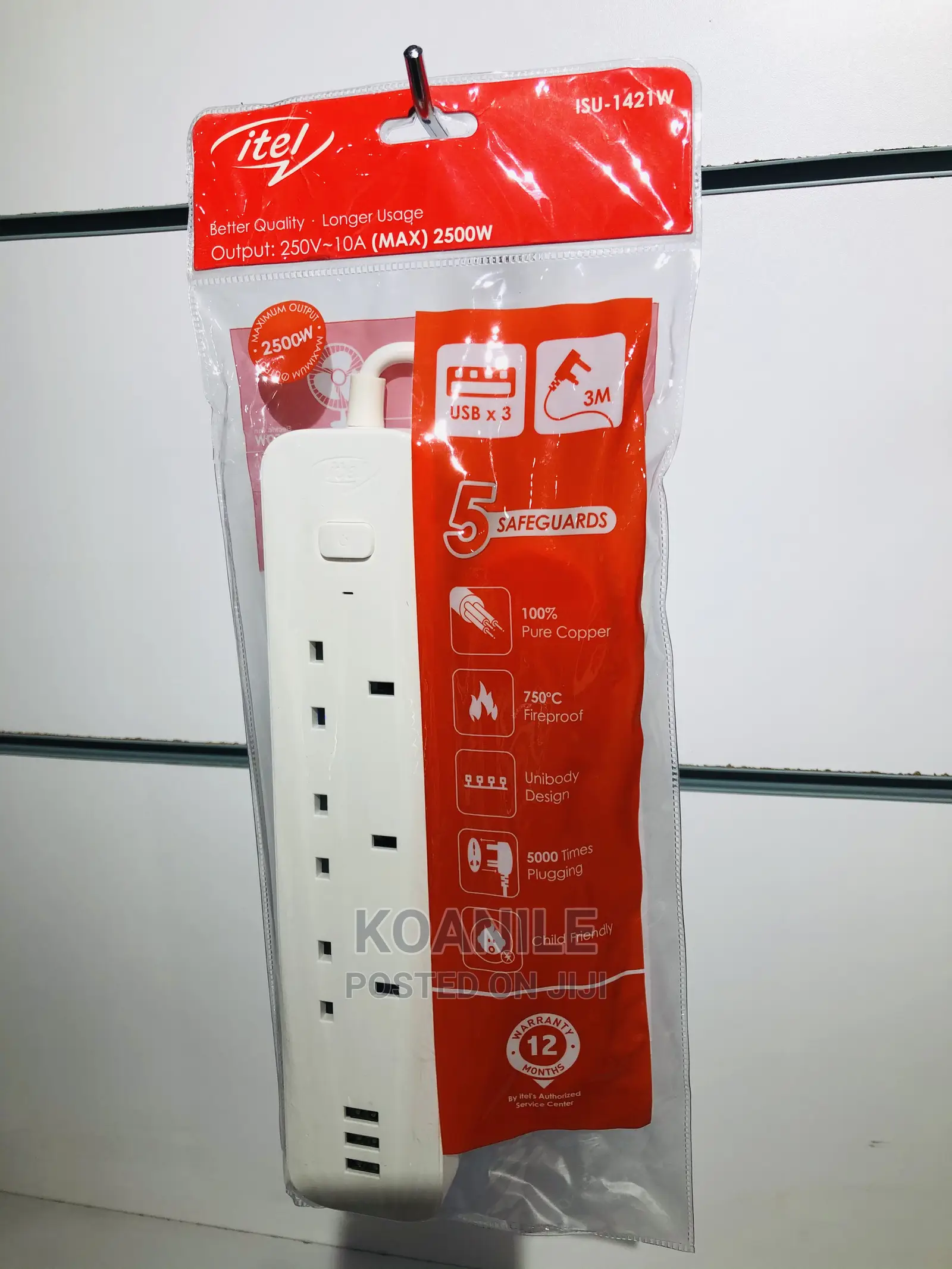 Itel Extension Cable With 3 USB Ports