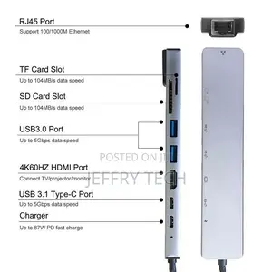 3/6/7/8 in 1 USB-C HUB Type-C Adapter Macbook/Windows Multi