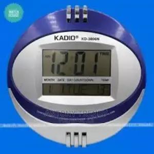 Kadio Plastic Wall Mount and Table Temperature Display Clock