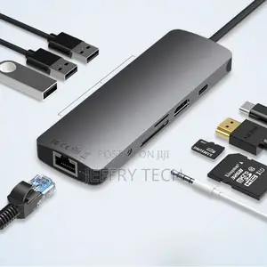 9 in 1 Type-C to USB 3.0+ Gigabit Ethernet Port + HDMI + TF