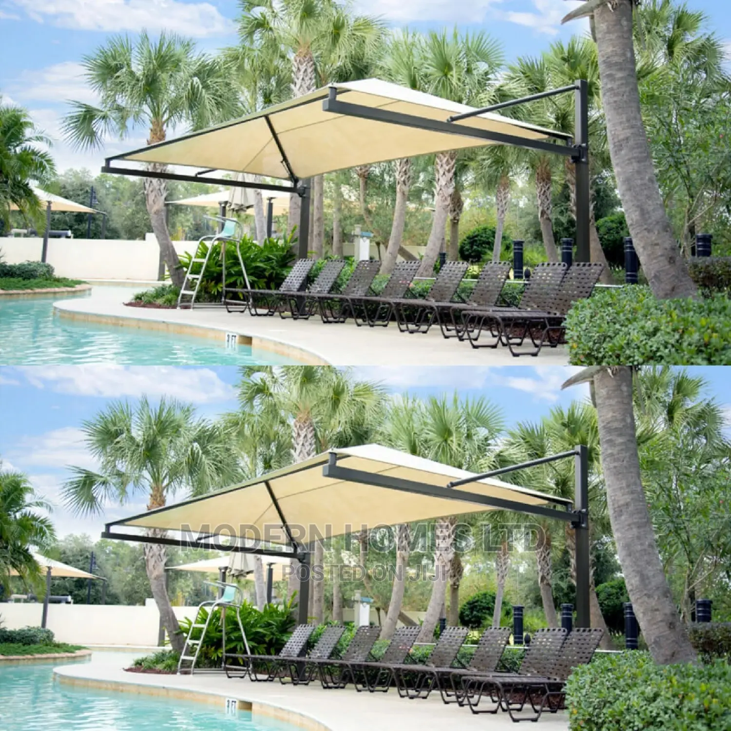 Cantilevered Pool Shade Canopy