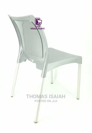 2pcs Pair Grey Strong Armless Comfortable Plastic Chair With