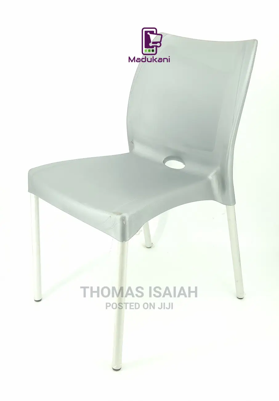 2pcs Pair Grey Strong Armless Comfortable Plastic Chair With