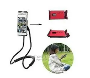 Lazy Bracket Mobile Phone Neck Hanging Stand Holder - Black