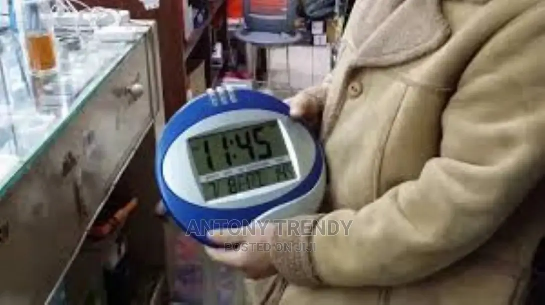 Kadio Plastic Wall Mount and Table Temperature Display Clock