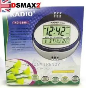 Kadio Digital Jumbo Wall Mount Table Clock With Temperatur