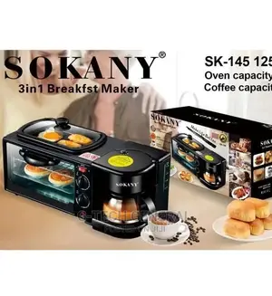 Sokany 3 in 1 Breakfast Maker: Toaster,Oven, Coffee Maker