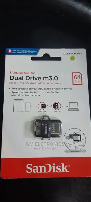 64GB Sandisk Dual Drive (USB 3.0-Micro USB)