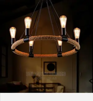 Superb, Rustic Vintage Chanderlier With 6 Bulbs*