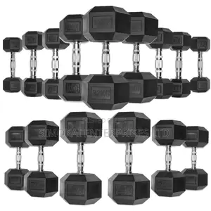 Rubbery Hex Dumbbells