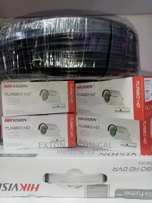 Four 4ch Hikvision Cctv Cameras Complete Kit 720p