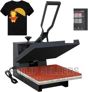 Black Heat Press Machine Digital Clamshell Transfer Sublima