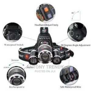 Brightest Rechargeable Headlamp 20000 Lumens, Waterproof Hea