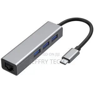 4 in 1 USB Hub Type C to 3 USB3.0 RJ45 Supports 5gbps Rate A