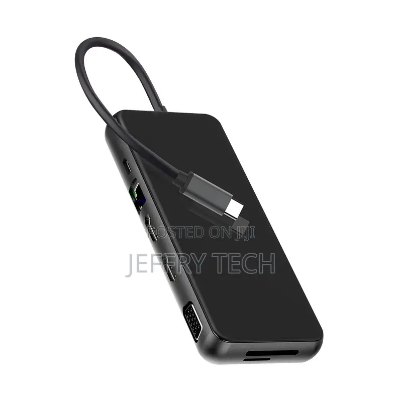 USB C Hub, 12-In-1 Type C Hub With Ethernet+4K 2* HD-MI+VGA+