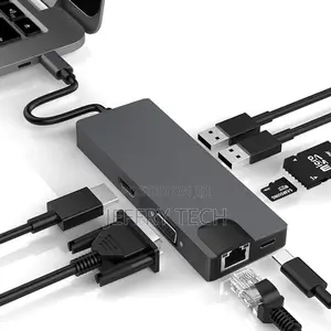 USB C HUB on 4K HDMI 8 in 1 Adapter USB SD/Micro SD Ethernet