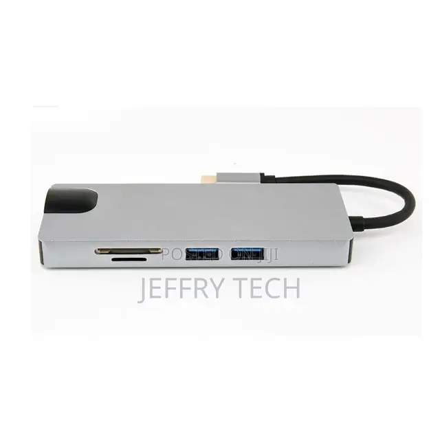 USB C HUB on 4K HDMI 8 in 1 Adapter USB SD/Micro SD Ethernet