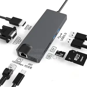 USB C HUB on 4K HDMI 8 in 1 Adapter USB SD/Micro SD Ethernet