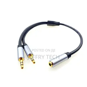 3.5mm Gold Plated OD 4.5mm 1 Male to 2 Female Mobile Phone