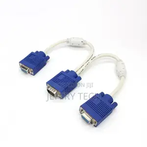 30cm VGA 15pin Dual Monitor Splitter Y Cable 1 Male to Dual